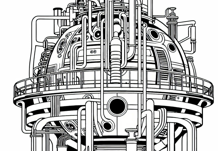 Image à colorier de réacteur de recherche gratuit