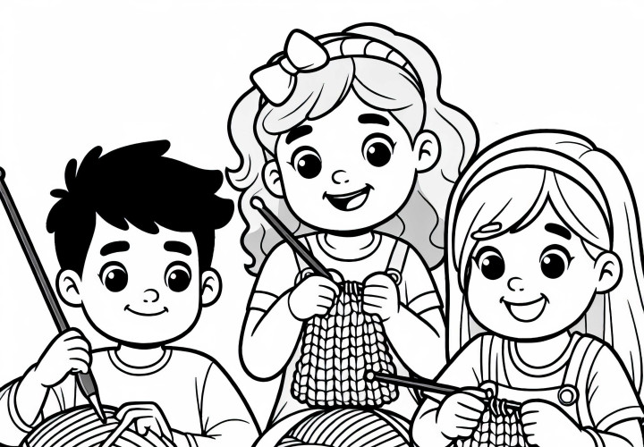 Adījumi – Bezmaksas krāsojamā lapa par hobiju