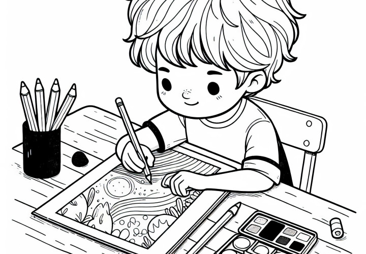 Zīmēšanas krāsojamā lapa tavām hobijām - Bezmaksas