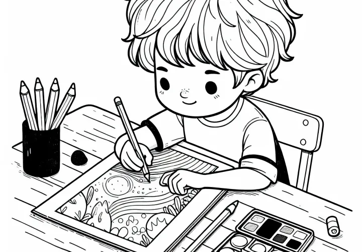 Zīmēšanas krāsojamā lapa tavām hobijām - Bezmaksas