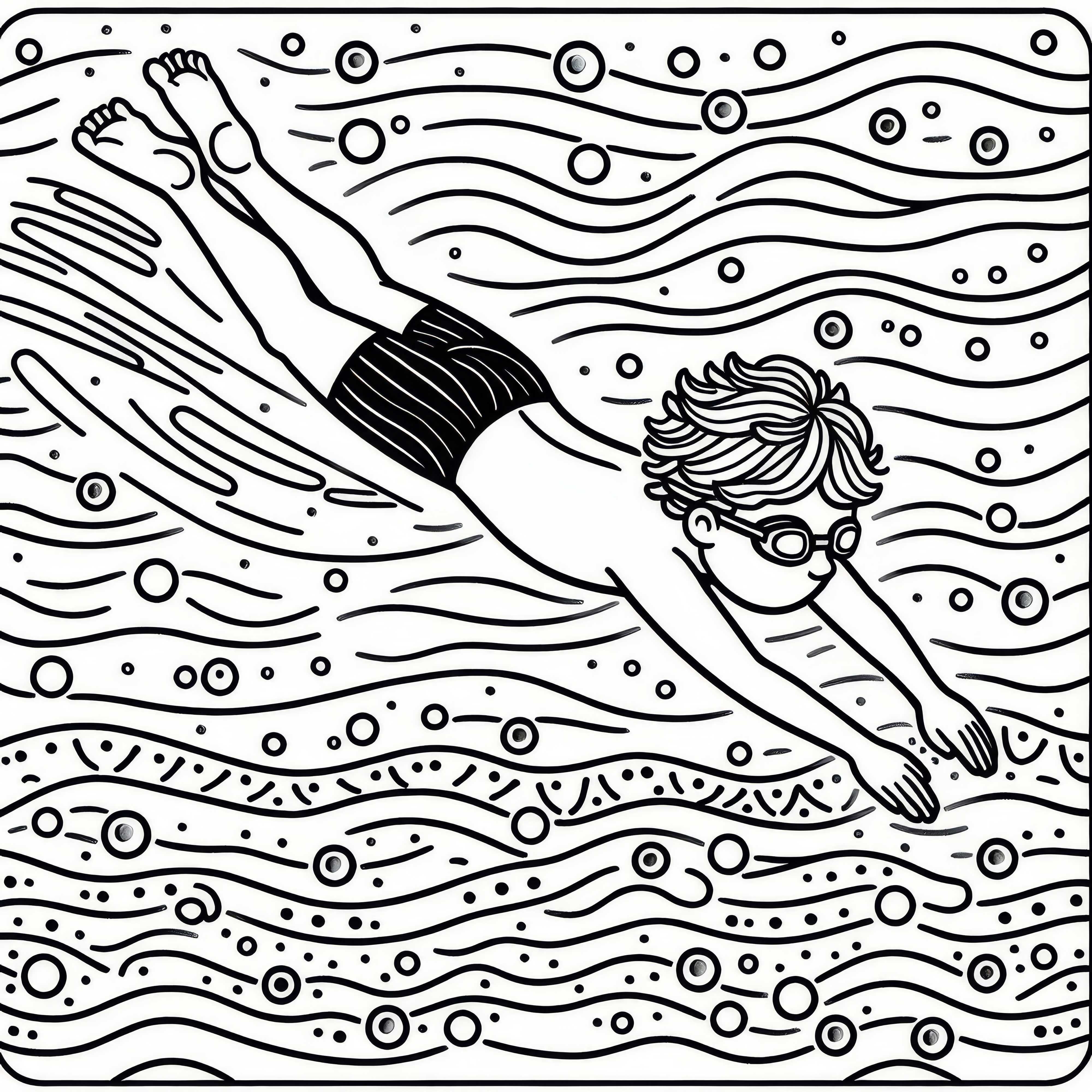 Peldēšanas krāsojamā lapa tavai hobijam bez maksas lejupielādēt