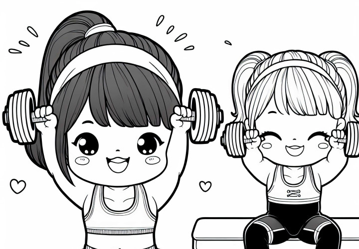 Fitness bodybuildinga krāsojamā bilde tavai hobijam - bez maksas