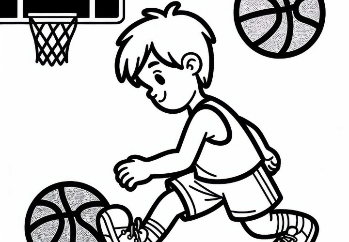 Basketbola spēlēšanas krāsojamā lapa tavām hobijām Bezmaksas