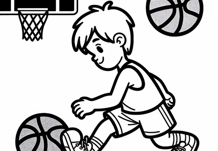 Basketbola spēlēšanas krāsojamā lapa tavām hobijām Bezmaksas