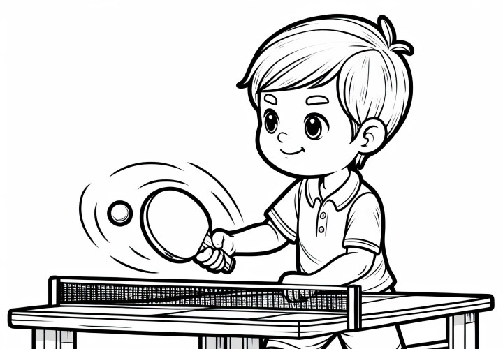 Galda tenisa spēlēšana krāsojamā bilde Tavām hobijām bez maksas