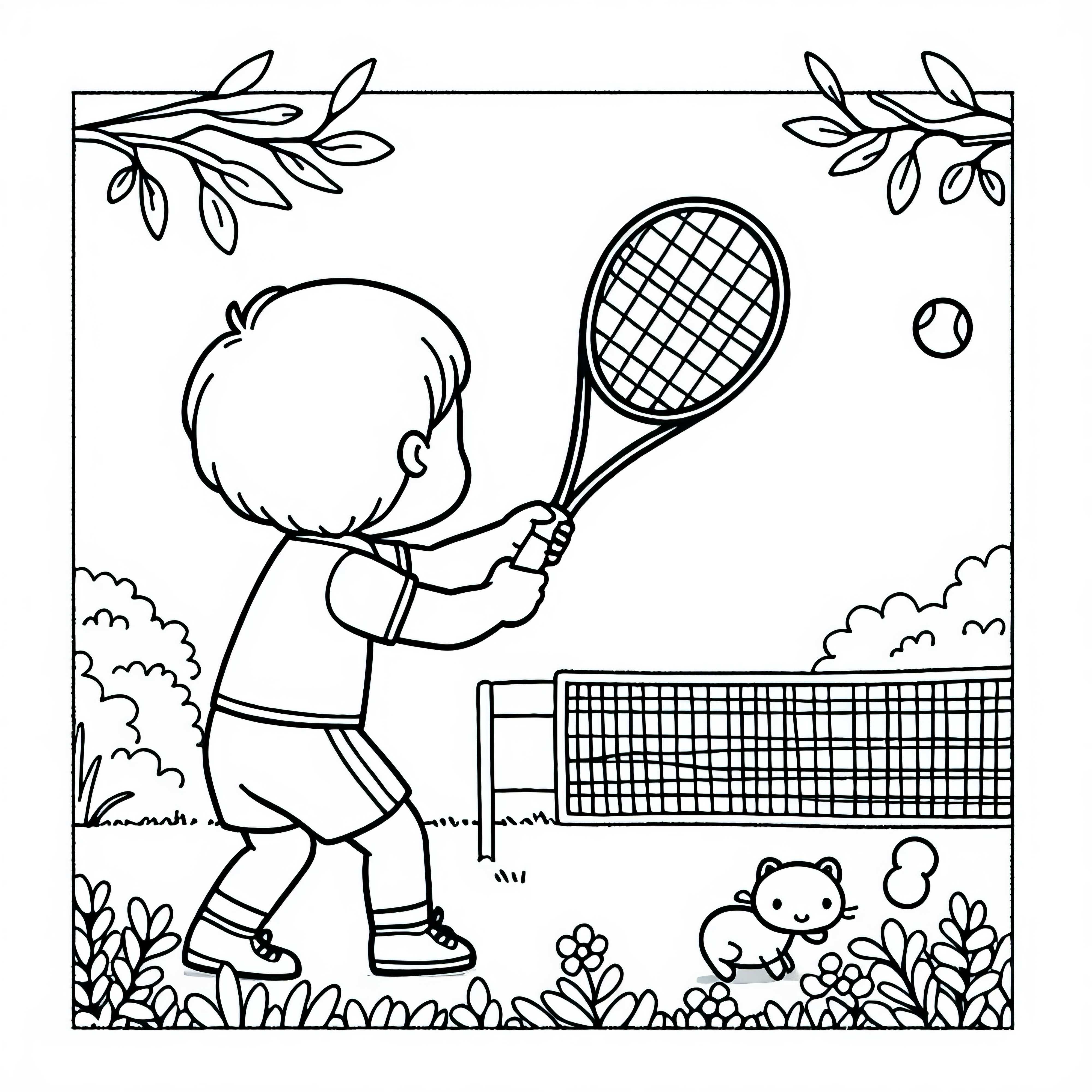 Tenisa spēlēšana krāsojamā bilde vaļasprieks bez maksas