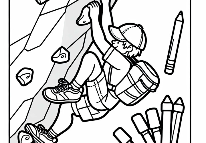 Bezmaksas krāsojamā bilde alpinizmam un boulderingam tavām hobijām