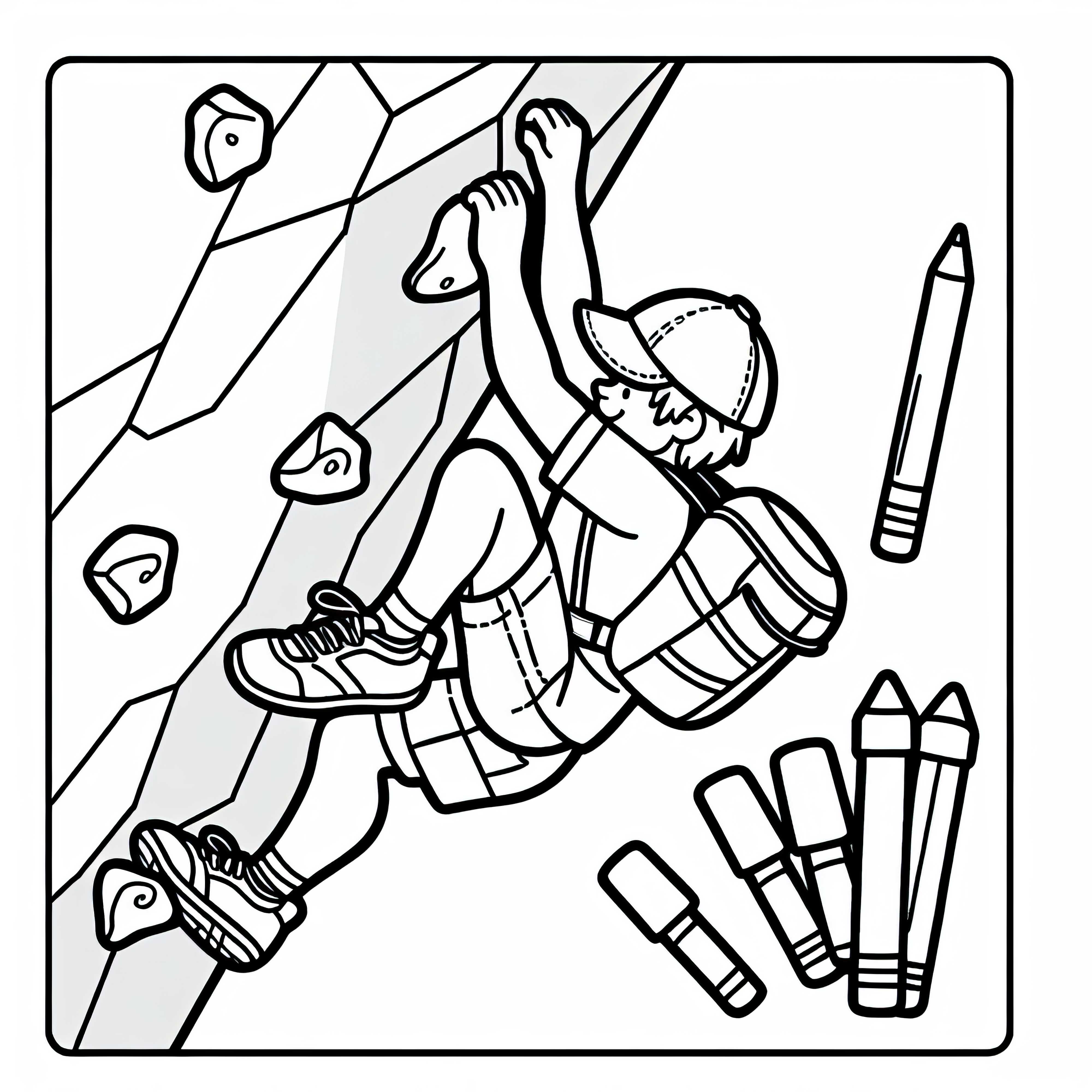 Bezmaksas krāsojamā bilde kāpšanai un boulderingam tavai nodarbei