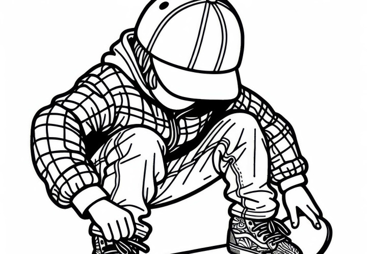 Skateboardu krāsojamā lapa tavām hobijām Bezmaksas lejupielādēt