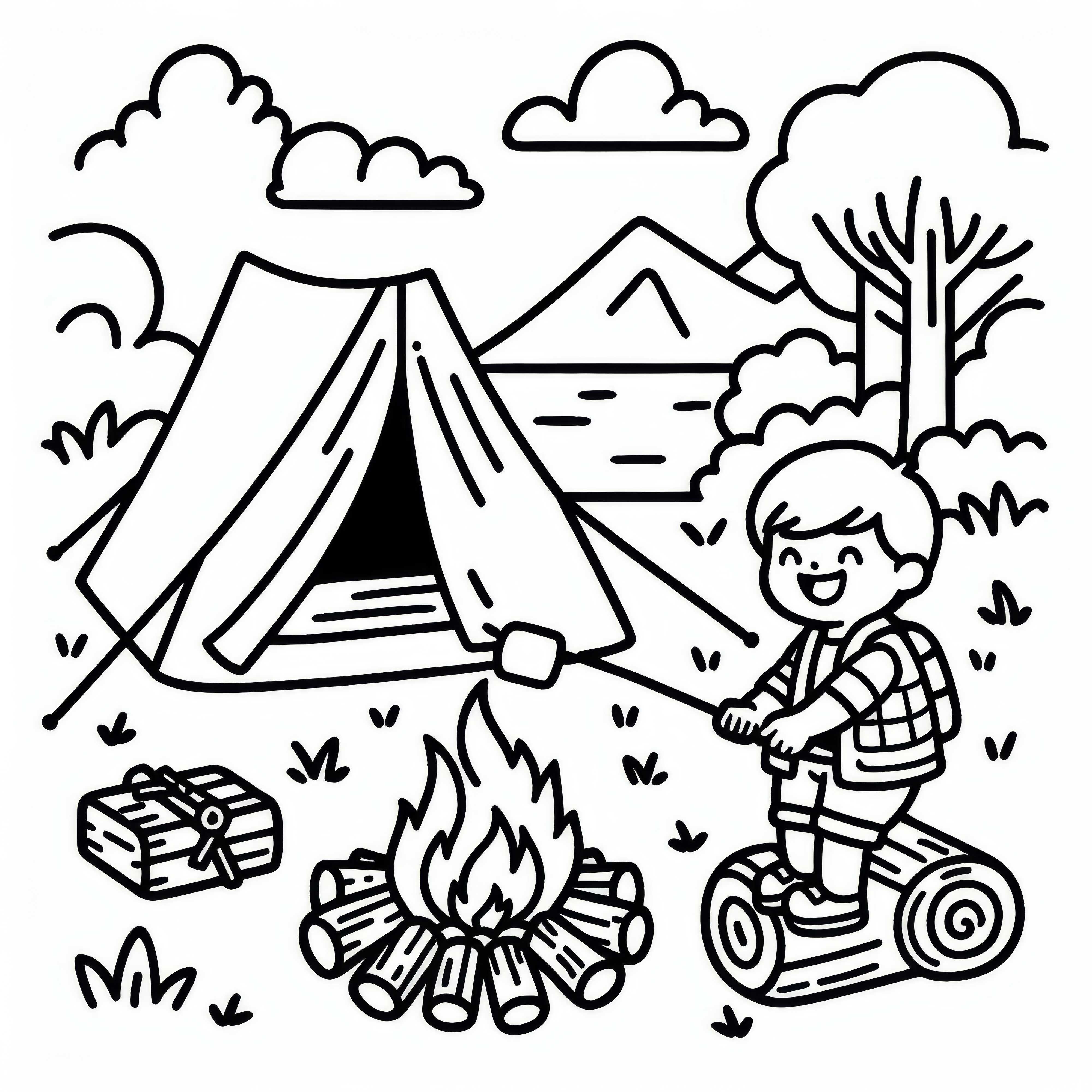 Krāsojamā bilde kempingam un āra hobijiem – Bezmaksas lejupielāde