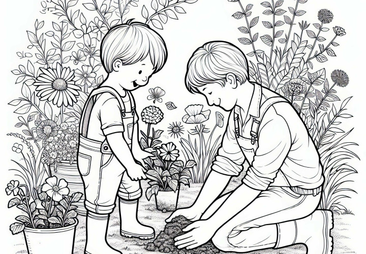 Dārzkopības krāsojamā lapa hobijam – Bezmaksas lejupielāde