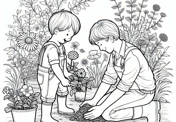 Dārzkopības krāsojamā lapa hobijam – Bezmaksas lejupielāde