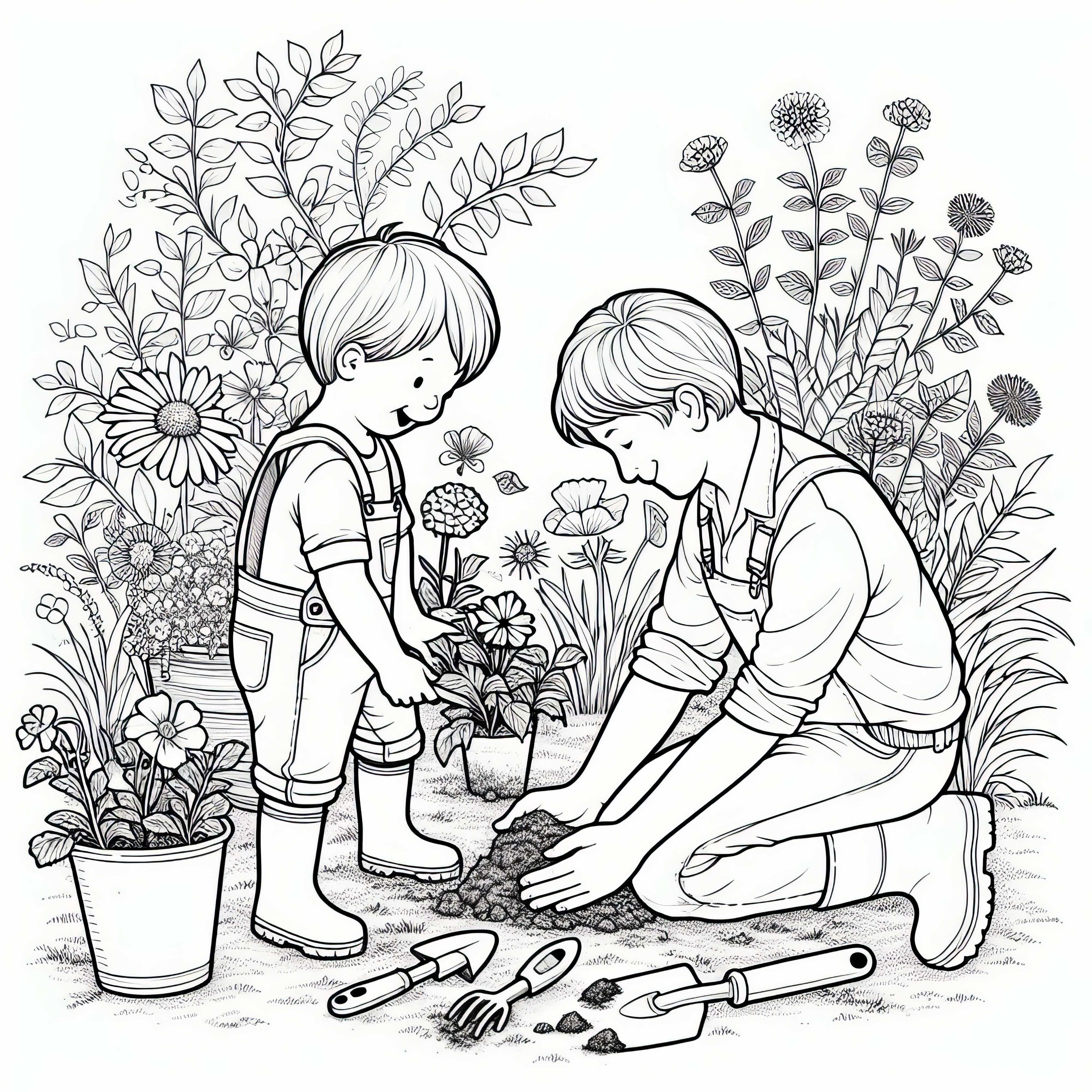 Dārzkopības krāsojamā lapa hobijam – Bezmaksas lejupielāde