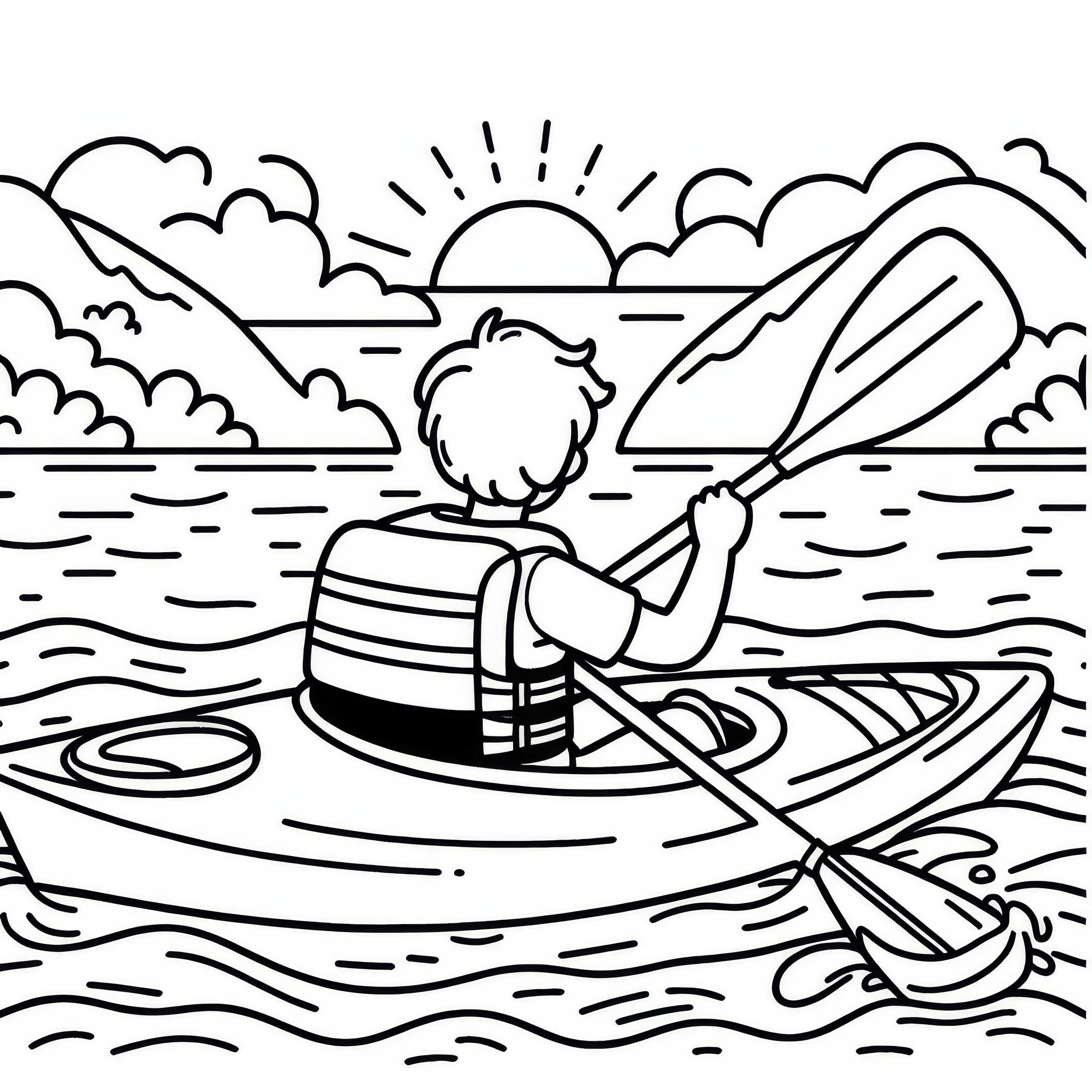 Kajakslēpošanas krāsojuma veidne - Bezmaksas hobija attēls krāsošanai