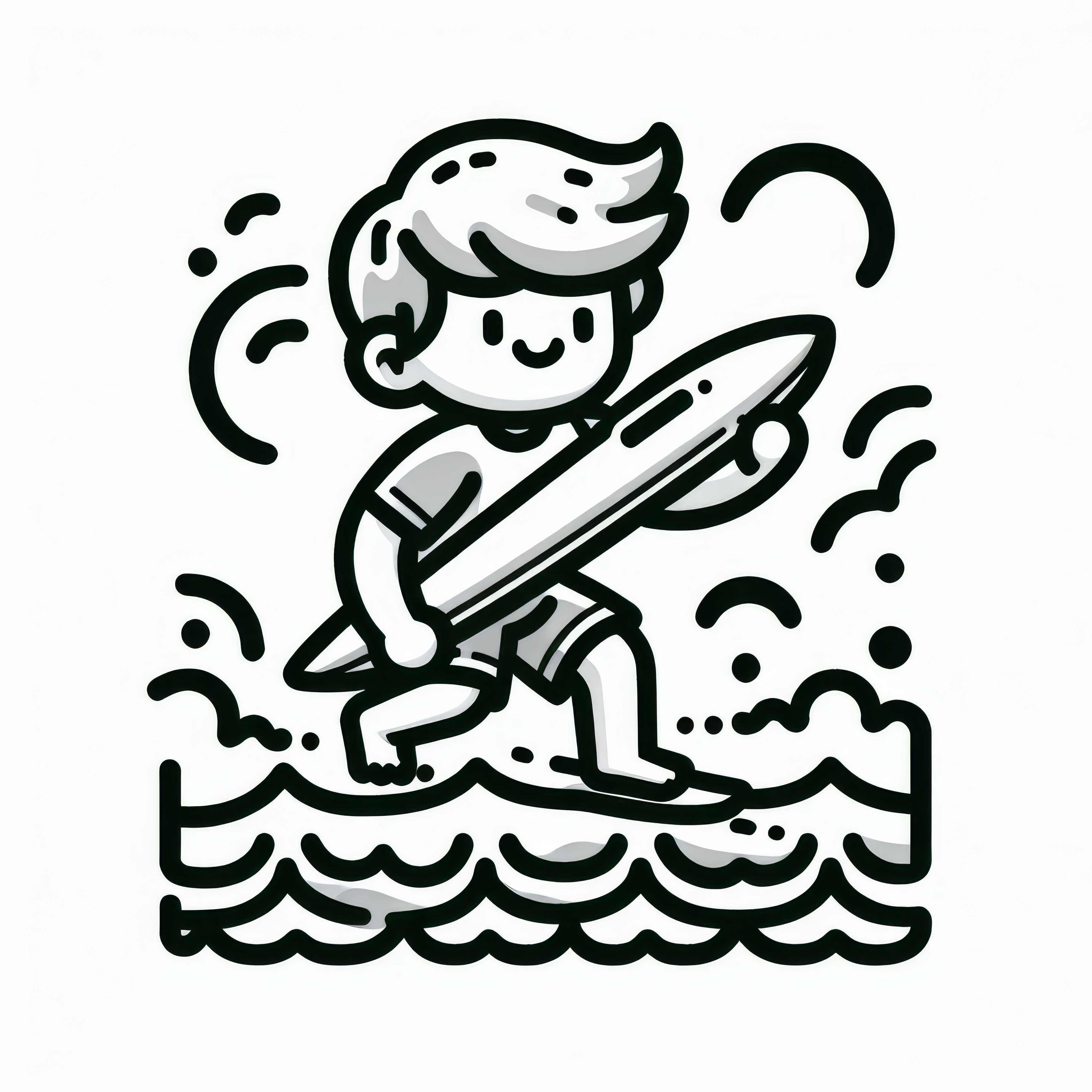 Sērfošana krāsojamā lapa tavām hobijām – Bezmaksas lejupielādei