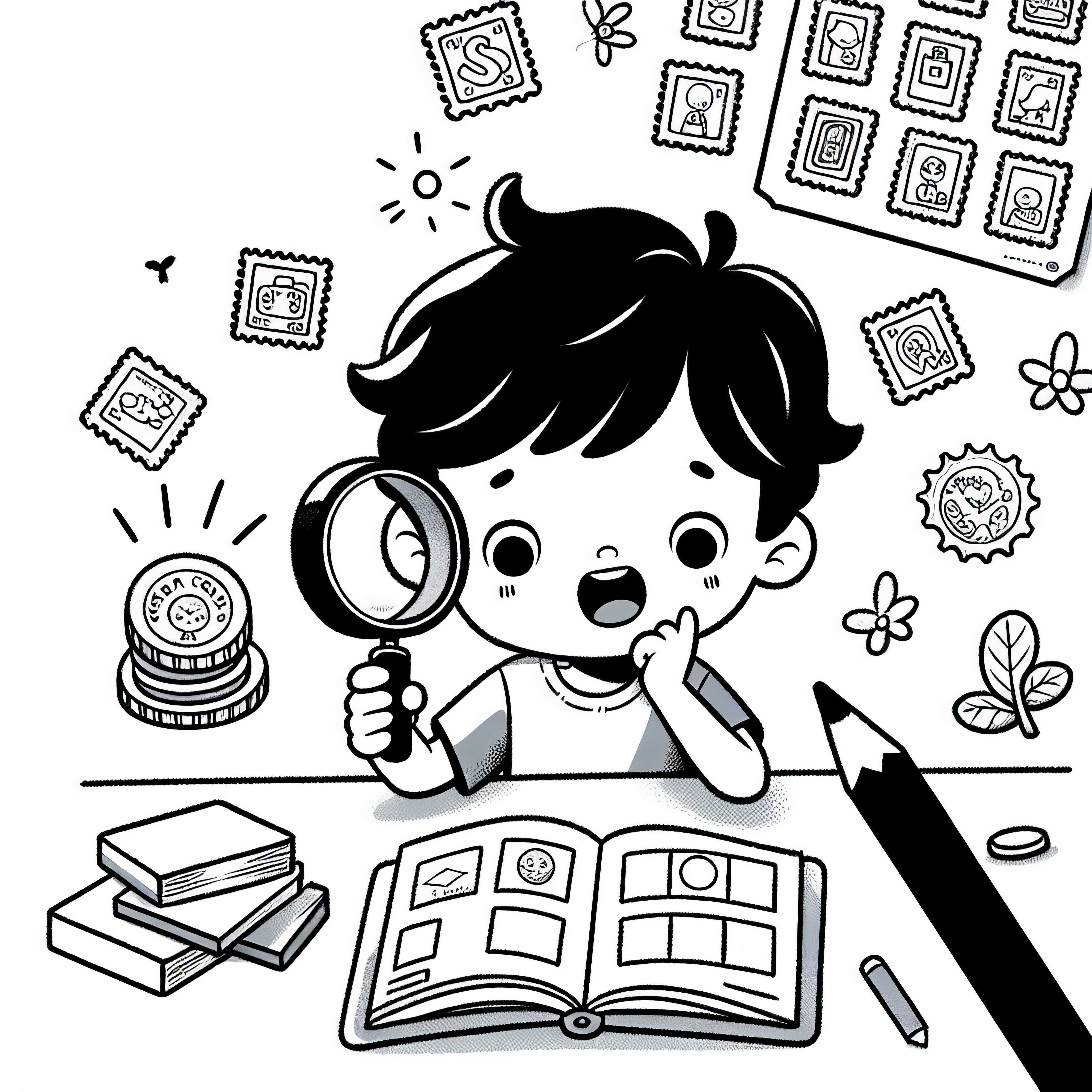 Pastaigas zīmogu kolekcija Krāsojamā bilde tavām hobijām - Bezmaksas lejupielāde