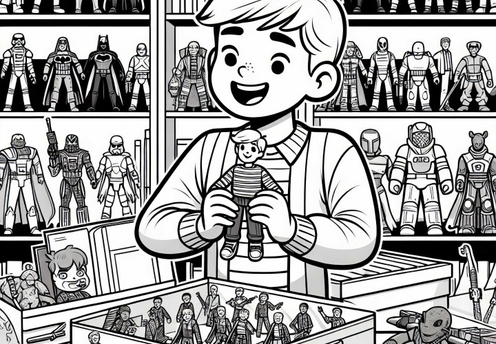 Rīcības figūru kolekcionēšana krāsošanas lapa tavām hobijām bez maksas