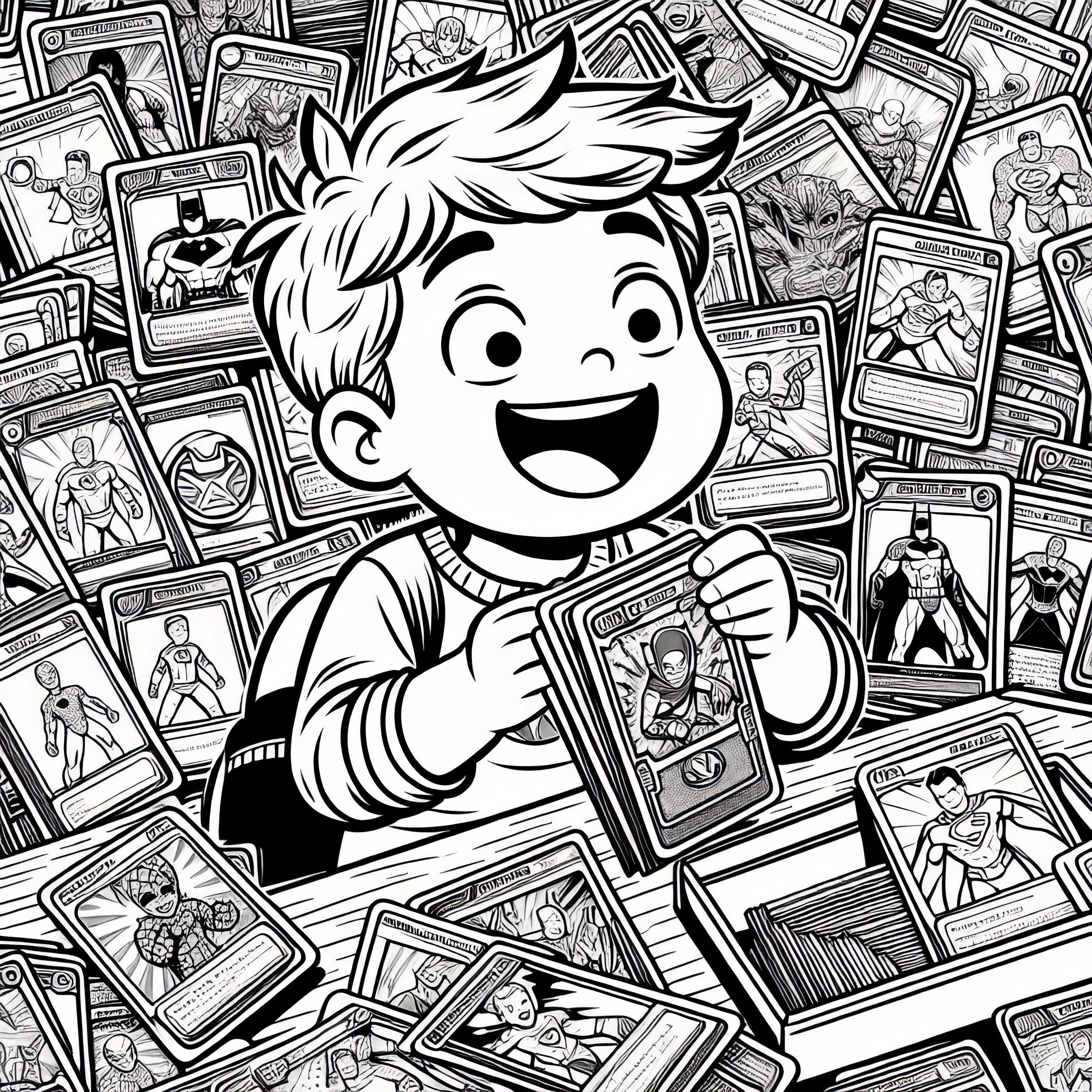 Krāsojamā bilde ar supervaroņiem kartēm bez maksas savākšanai