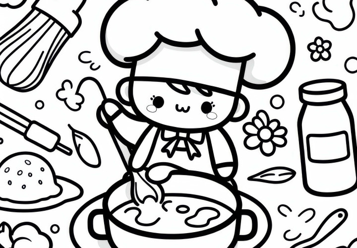 Gatavošana Krāsojamā bilde tavām hobijām Bezmaksas