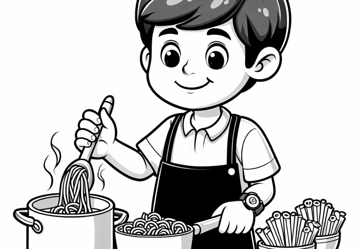 Nūdeļu vārīšana krāsojamā lapa tavām hobijām – Bezmaksas lejupielāde