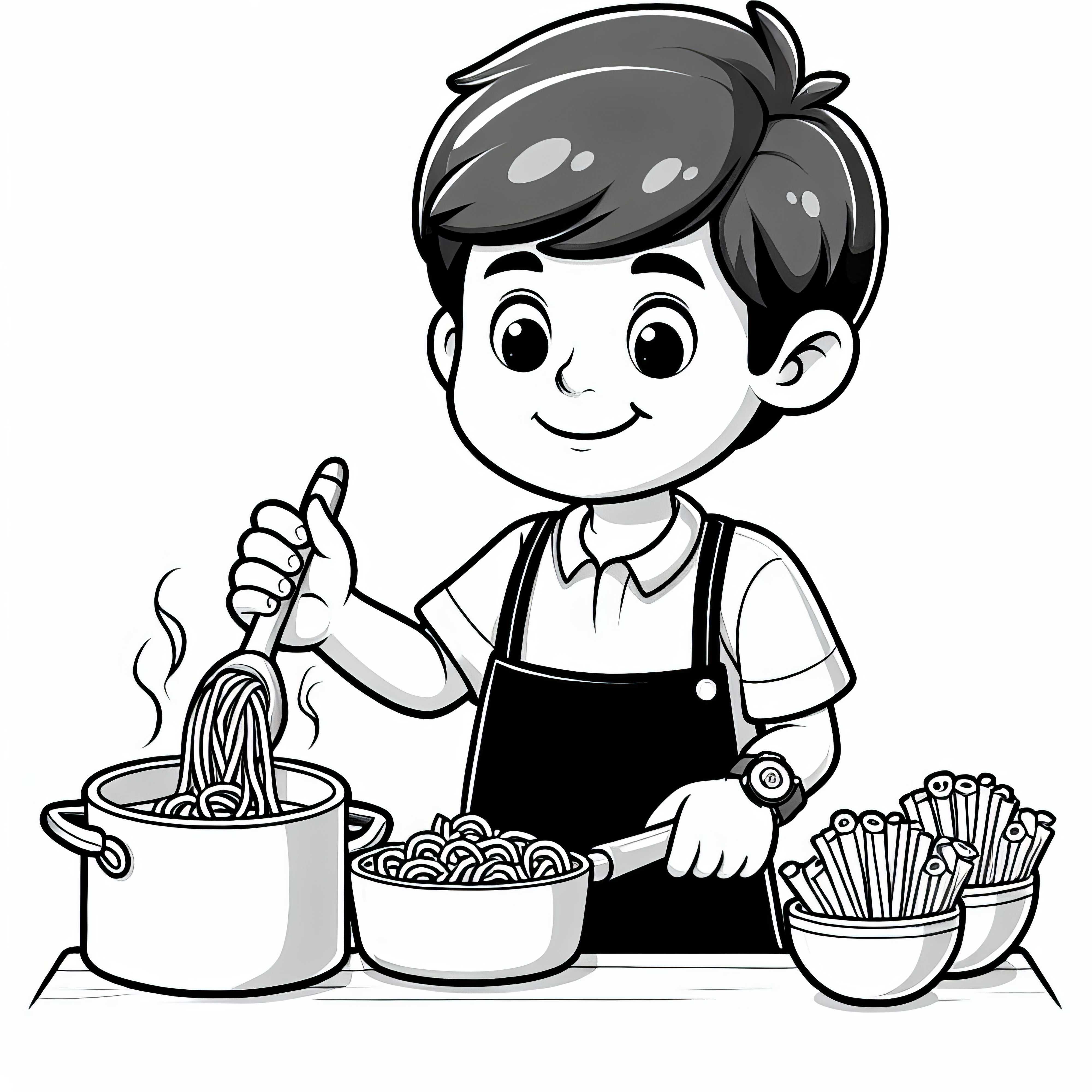 Nūdeles vārīšanas krāsojamā lapa tavai hobijam – Bezmaksas lejupielāde