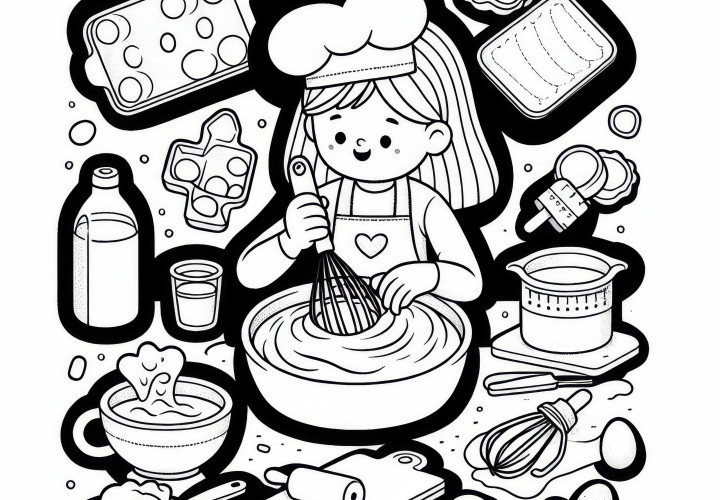 Krāsainā bilde kūku cepšanai – Bezmaksas šablons tavai radošajai hobijai