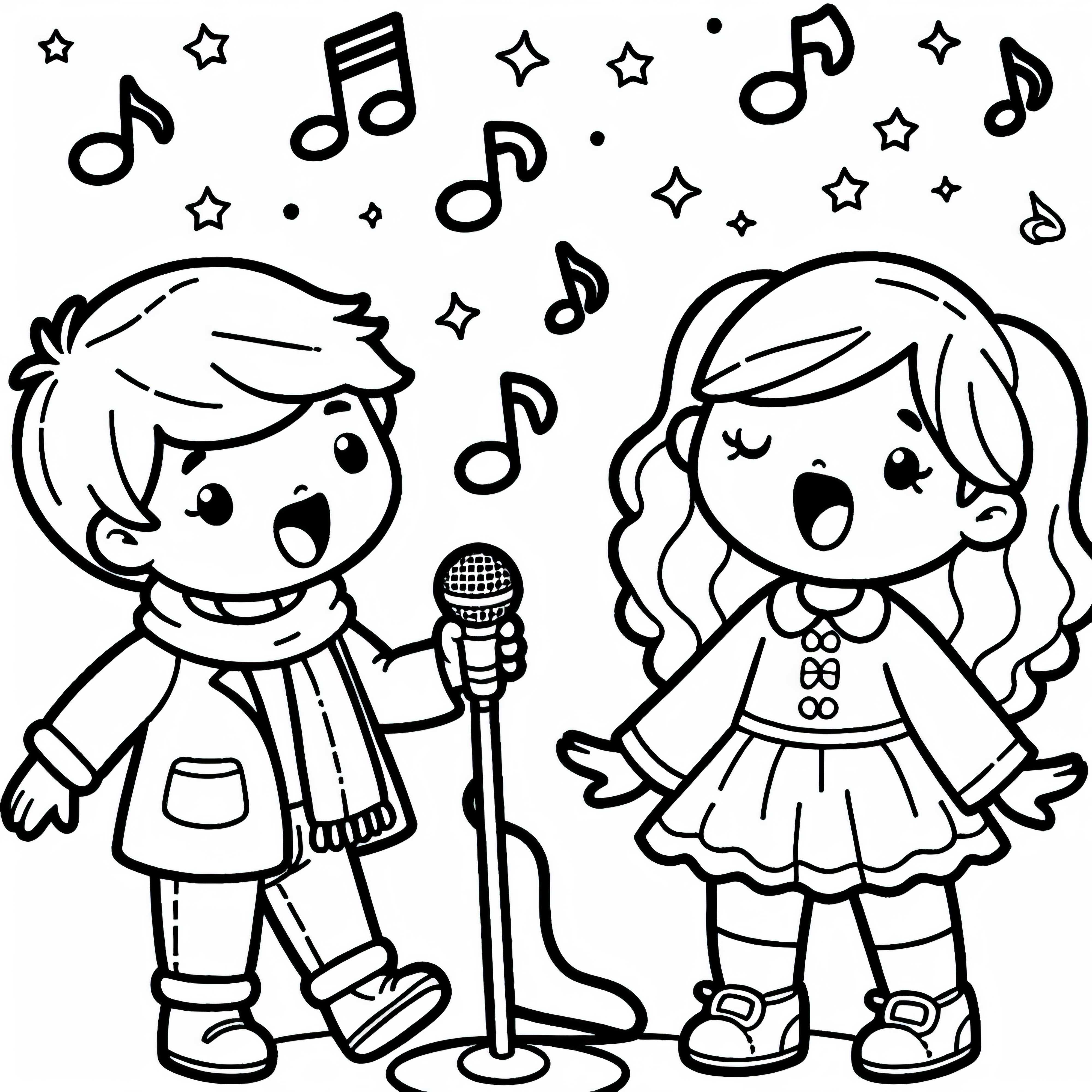 Plantilla para colorear de canto para tu hobby musical - Descarga gratuita Plantilla para colorear de cantar para tu hobby musical - Descarga gratis