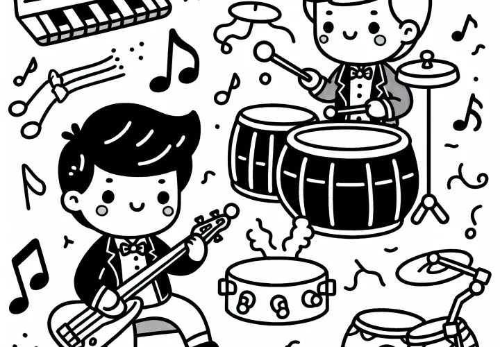 Spēlēt grupā – Krāsojamā bilde Tavam hobijam bez maksas