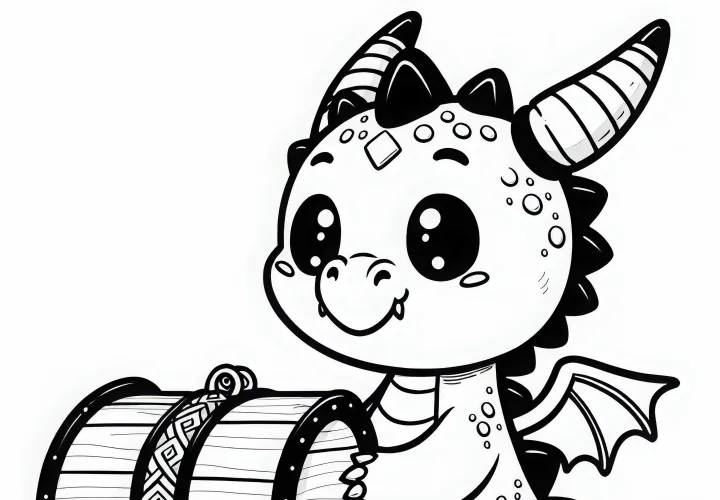 Мягкая игрушка дракон охраняет гордо игрушечное сокровище раскраска бесплатно