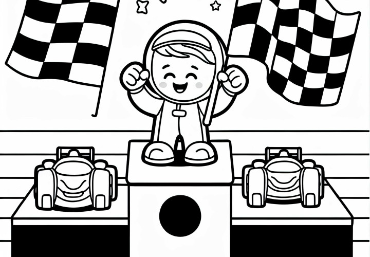 Бесплатно скачать раскраску с изображением гоночного автомобиля