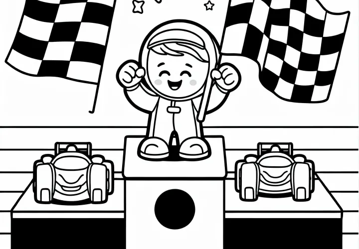 Бесплатно скачать раскраску с изображением гоночного автомобиля