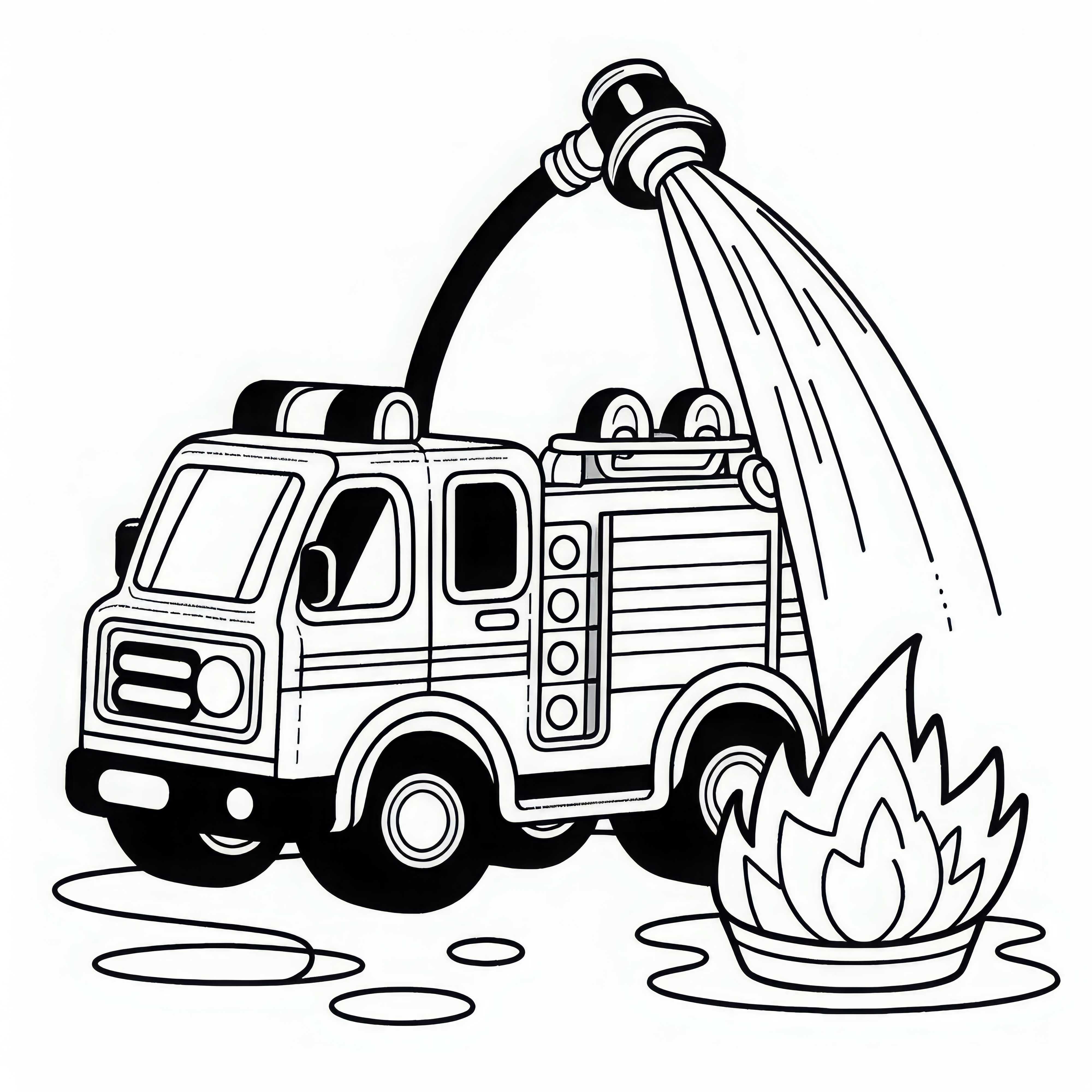 Пожарная машина игрушка тушит маленький пожар раскраска бесплатно Пожарная машина игрушка тушит маленький пожар раскраска бесплатно