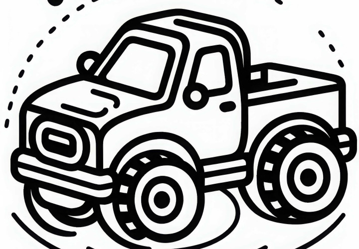 Раскраска с игрушечным автомобилем для бесплатного скачивания