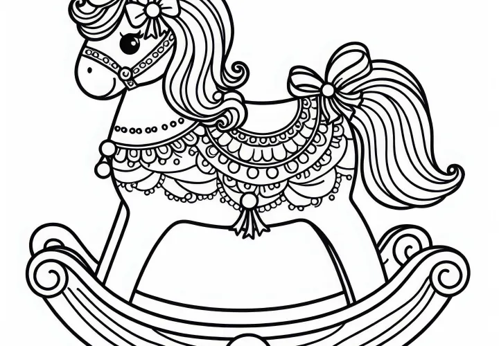 Принцесса-качалка с бантиками – бесплатный раскраска
