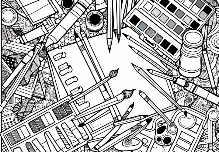 Colorful pens scattered creatively on paper