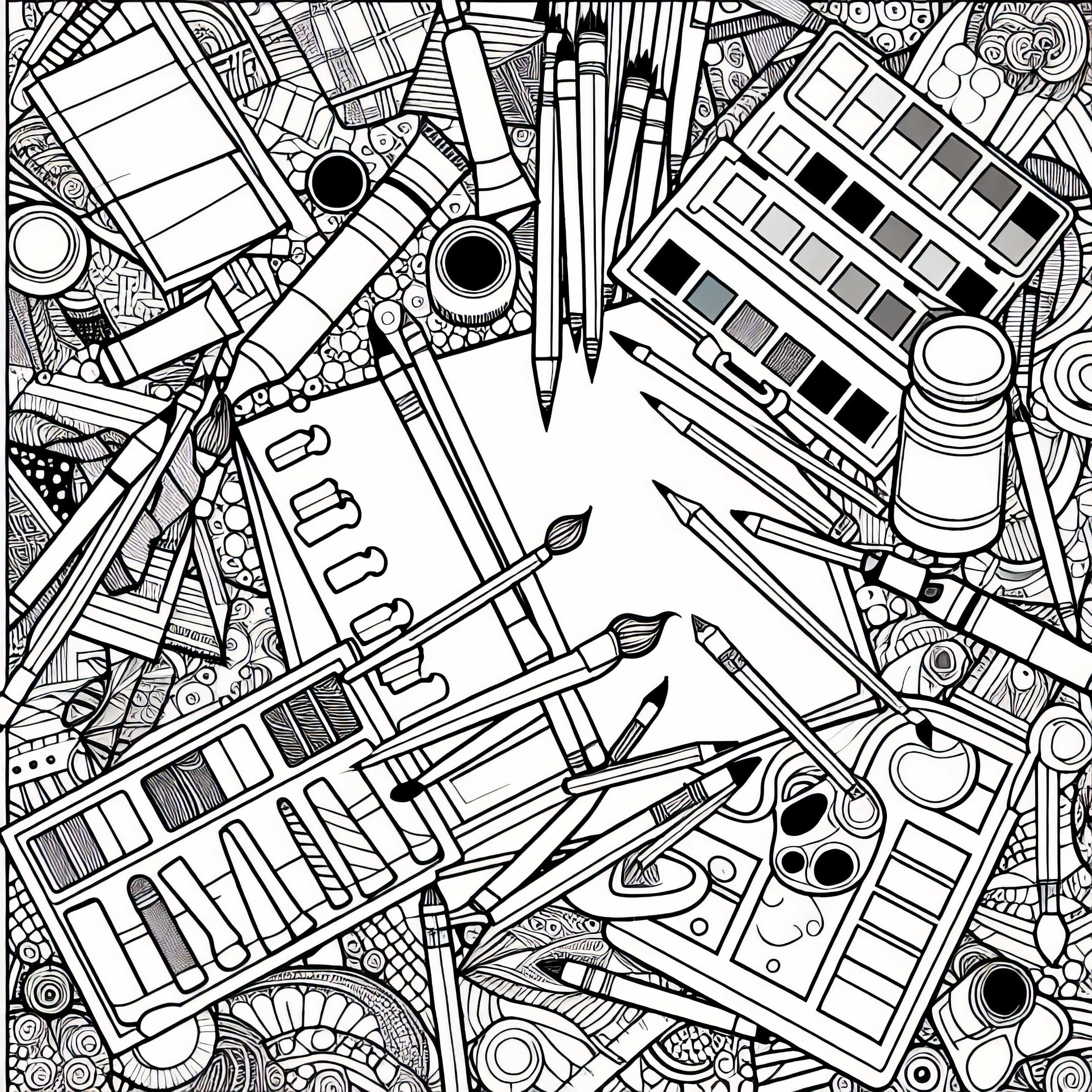 Colorful pencils scattered creatively on paper