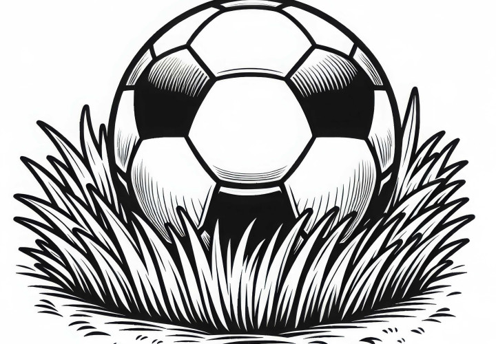 Футбол готов к игре на поле – бесплатная раскраска