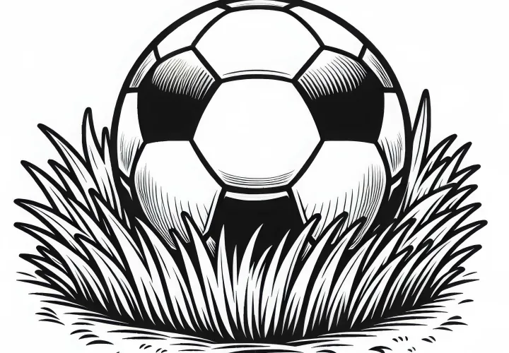 Футбол готов к игре на поле – бесплатная раскраска