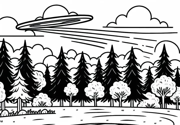 Фрисби элегантно летит по парку: Бесплатный раскраски