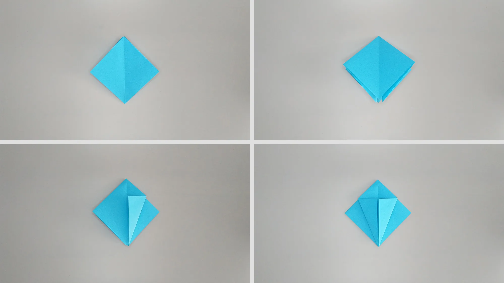Sestavljanje origami žerjava iz papirja. Slika 4