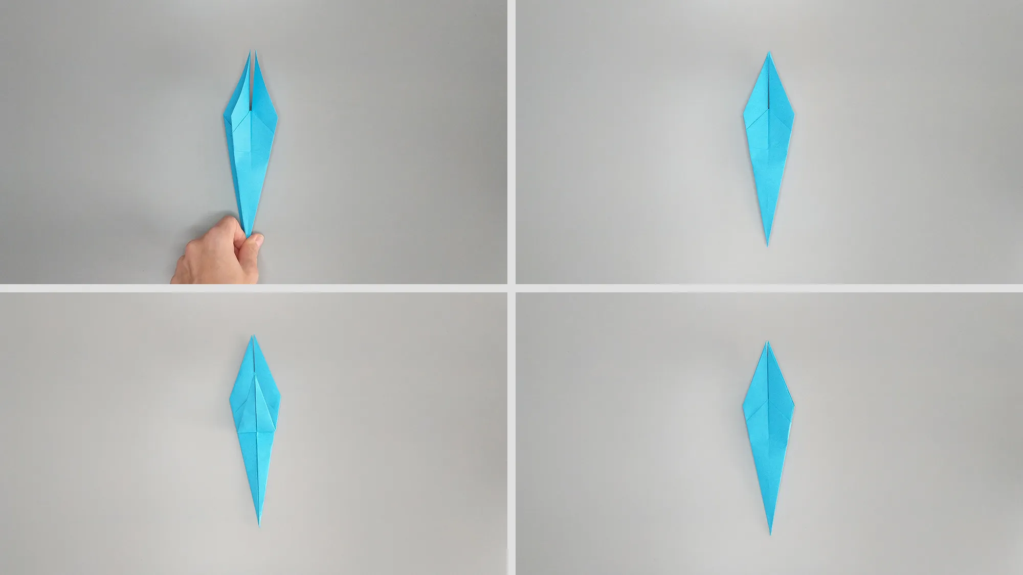 Zlaganje origami žerjava iz papirja. Slika 9