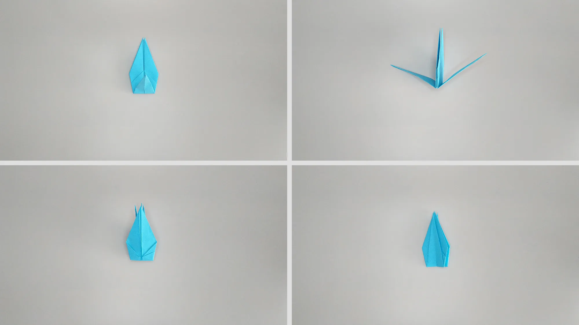 Sestavljanje origamijevega žerjava iz papirja. Slika 10