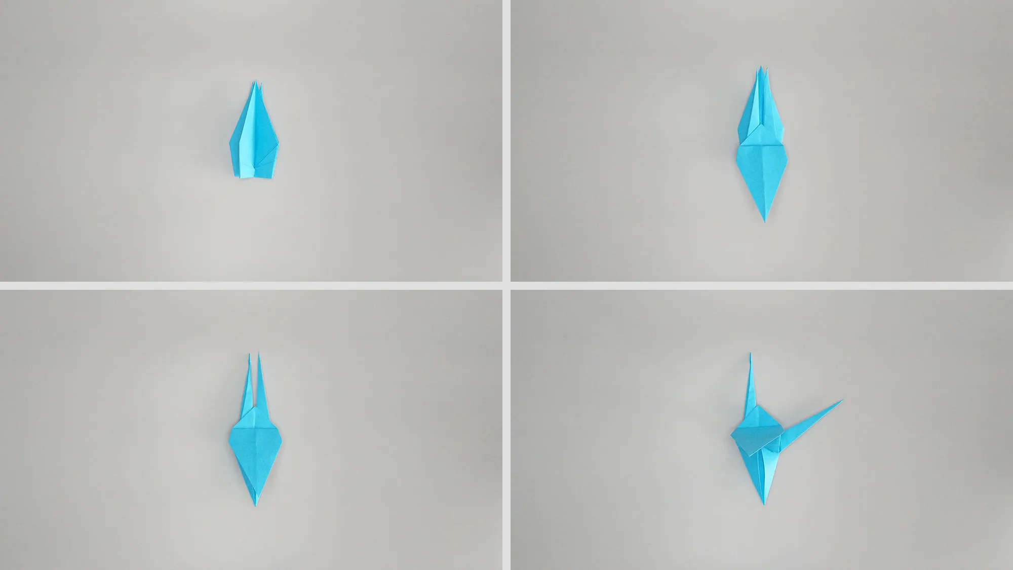 Sestavljanje origamijevega žerjava iz papirja. Slika 11