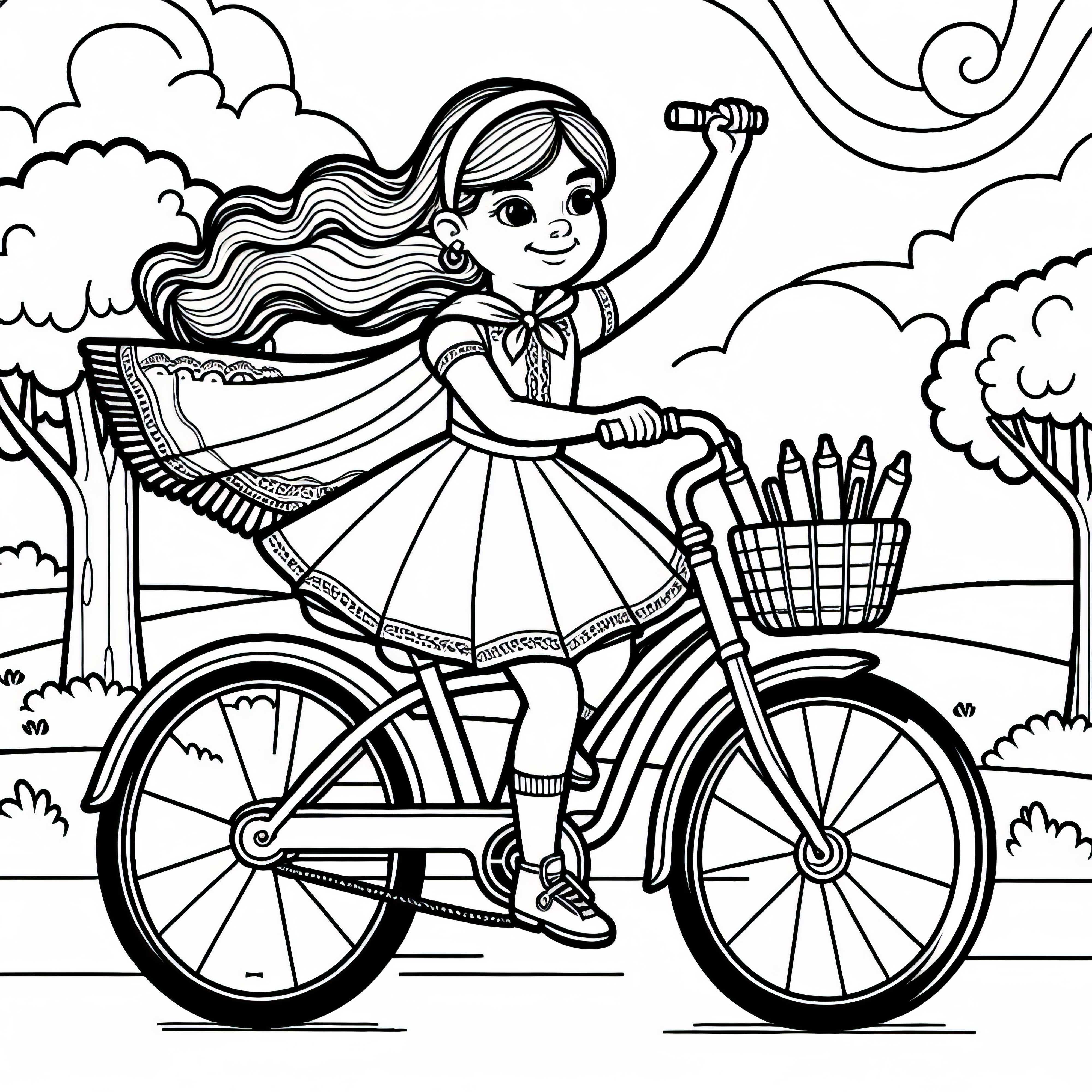 Ребёнок на велосипеде – бесплатная раскраска Ребёнок на велосипеде – бесплатный раскраски