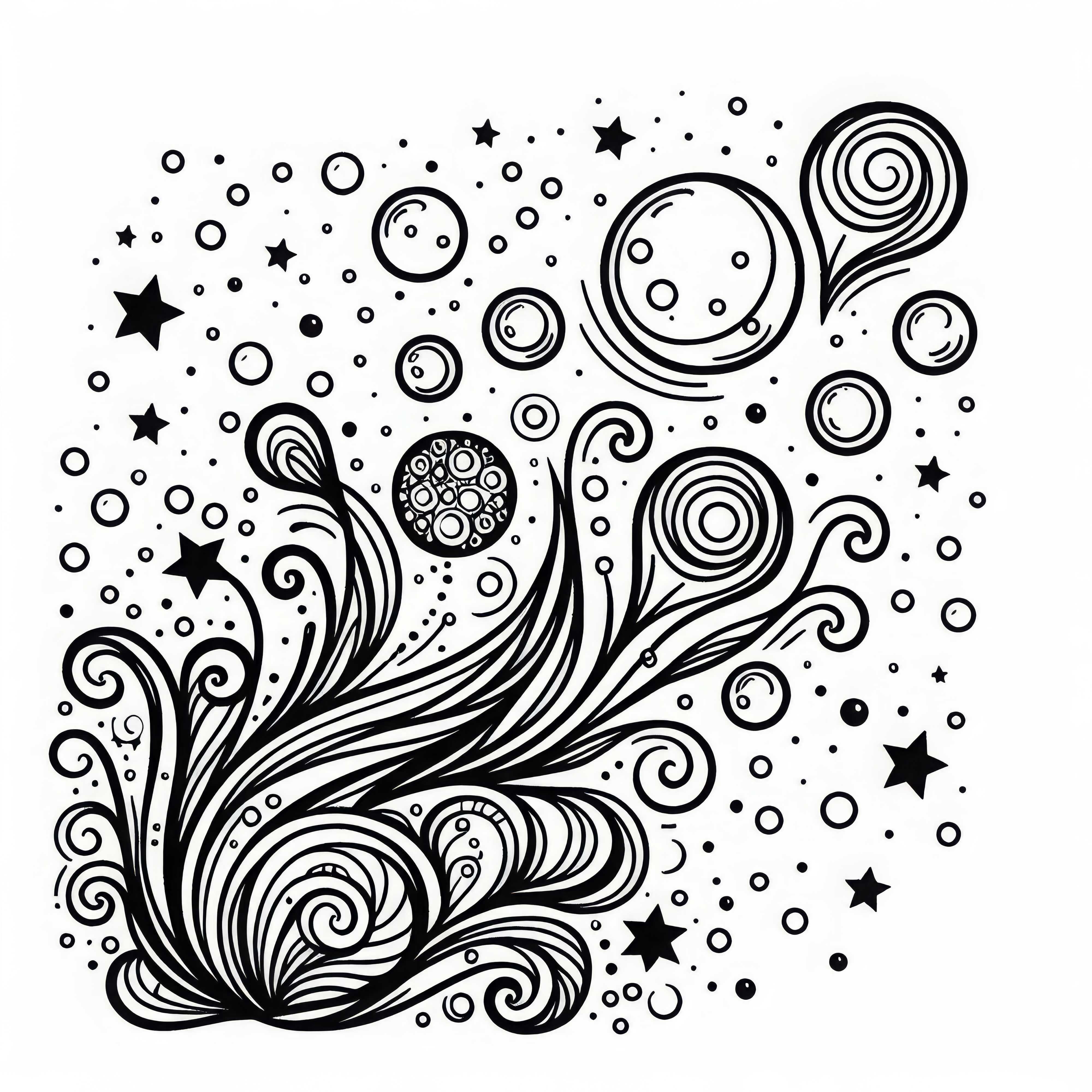 Мыльные пузыри волшебно парят в воздухе – Раскраска