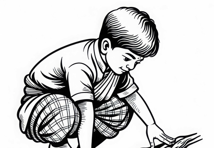 Добрый баланс сосредоточен на ветке: раскраска для раскрашивания