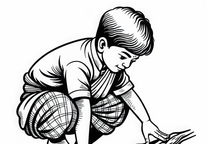 Добрый баланс сосредоточен на ветке: раскраска для раскрашивания