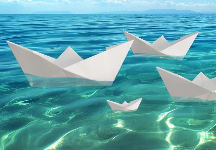 Dobrar um barco de papel - Barco de origami