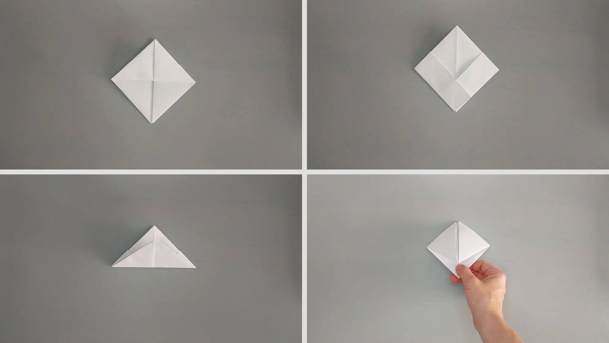 Falten eines Origami-Schiffs aus Papier. Illustration mit Anleitung Nummer 4