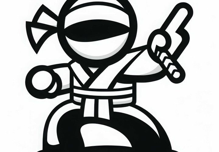 Ninja treinando posição de combate – Desenho para colorir grátis